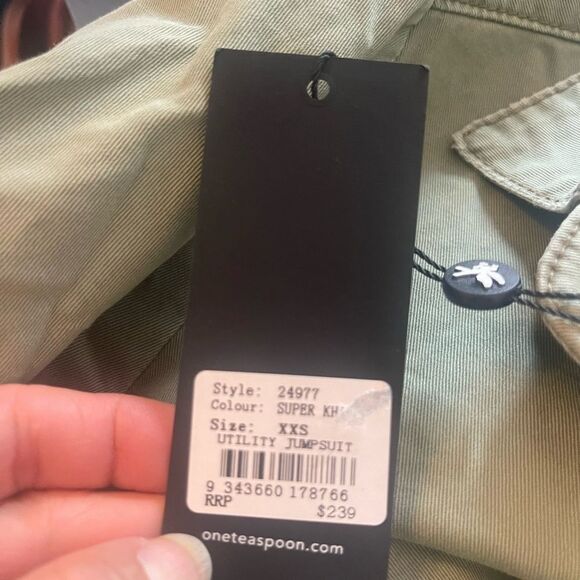 NWT $239 One teaspoon utility jumpsuit XXS super khaki - Picture 4 of 6